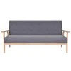 Sofa Sofos komplektas, 3 dalių, tamsiai pilkos spalvos, audinys