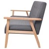 Sofa Sofos komplektas, 3 dalių, tamsiai pilkos spalvos, audinys