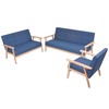 Sofa Sofos komplektas, 3d., audinys, mėlynas