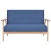 Sofa Sofos komplektas, 3d., audinys, mėlynas