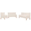 Sofa Sofos komplektas, 3vnt., audinys, kreminė balta