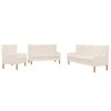 Sofa Sofos komplektas, 3vnt., audinys, kreminė balta