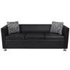 Sofa Sofos komplektas, juodas, dirbtinė oda, 3-vietis ir 2-vietis
