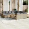 Sofa Sofos komplektas su pagalvėlėmis, 13 dalių, smėlio, poliratanas