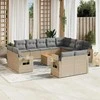 Sofa Sofos komplektas su pagalvėlėmis, 13 dalių, smėlio, poliratanas