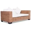 Sofa Sofos komplektas su pagalvėlėmis, 2d., natūr. spalvos, ratanas
