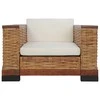 Sofa Sofos komplektas su pagalvėlėmis, 2d., rudos sp., nat. ratanas
