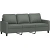 Sofa Sofos komplektas su pagalvėlėmis, 3 dalių, pilkas, audinys