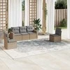 Sofa Sofos komplektas su pagalvėlėmis, 5 dalių, smėlio, poliratanas