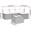Lauko baldų komplektas Sofos komplektas su pagalvėlėmis, 5 dalių, pilkas, poliratanas