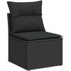 Sofa Sofos komplektas su pagalvėlėmis, 6 dalių, juodas, poliratanas