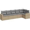Sofa Sofos komplektas su pagalvėlėmis, 6 dalių, smėlio, poliratanas