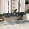 Sofa Sofos komplektas su pagalvėlėmis, 6 dalių, pilkas, poliratanas