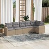 Sofa Sofos komplektas su pagalvėlėmis, 6 dalių, smėlio, poliratanas