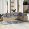 Sofa Sofos komplektas su pagalvėlėmis, 7 dalių, smėlio, poliratanas