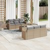 Sofa Sofos komplektas su pagalvėlėmis, 7 dalių, smėlio, poliratanas