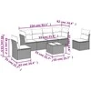Sofa Sofos komplektas su pagalvėlėmis, 7 dalių, smėlio, poliratanas