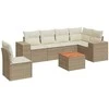 Sofa Sofos komplektas su pagalvėlėmis, 7 dalių, smėlio, poliratanas