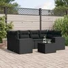 Sofa Sofos komplektas su pagalvėlėmis, 7 dalių, juodas, poliratanas