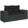 Sofa Sofos komplektas su pagalvėlėmis, 8 dalių, juodas, poliratanas