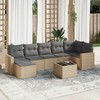 Sofa Sofos komplektas su pagalvėlėmis, 8 dalių, smėlio, poliratanas