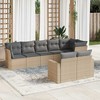 Sofa Sofos komplektas su pagalvėlėmis, 8 dalių, smėlio, poliratanas