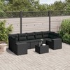 Sofa Sofos komplektas su pagalvėlėmis, 8 dalių, juodas, poliratanas
