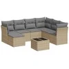 Sofa Sofos komplektas su pagalvėlėmis, 8 dalių, smėlio, poliratanas