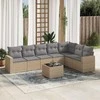 Sofa Sofos komplektas su pagalvėlėmis, 8 dalių, smėlio, poliratanas