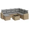 Sofa Sofos komplektas su pagalvėlėmis, 8 dalių, smėlio, poliratanas