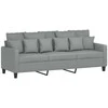 Sofa Sofos komplektas su pagalvėmis, 4 dalių, pilkas, audinys