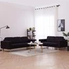 Sofa Sofų komplektas, 2d., juodas, audinys