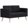 Sofa Sofų komplektas, 2d., juodas, audinys