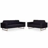 Sofa Sofų komplektas, 2d., juodas, audinys