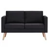 Sofa Sofų komplektas, 2d., juodas, audinys