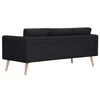 Sofa Sofų komplektas, 2d., juodas, audinys