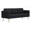 Sofa Sofų komplektas, 2d., juodas, audinys