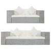 Sofa Sofų komplektas su pagalvėlėmis, 2 d., pilk. sp., nat. ratanas