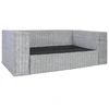 Sofa Sofų komplektas su pagalvėlėmis, 2 d., pilk. sp., nat. ratanas