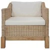 Sofa Sofų komplektas su pagalvėlėmis, 3 d., natūralus ratanas