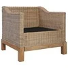 Sofa Sofų komplektas su pagalvėlėmis, 3 d., natūralus ratanas