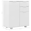 Šoninė spintelė, balta, 71x35x80cm, apdirbta mediena, blizgi