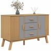 Šoninė spintelė OLDEN, pilka/ruda, 114x43x73,5cm, pušis