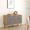 Šoninė spintelė OTTA, ruda/pilka, 114x43x73,5cm, pušies masyvas