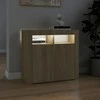 Šoninė spintelė su LED apšvietimu, ąžuolo spalvos, 80x35x75cm