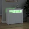 Šoninė spintelė su LED apšvietimu, baltos spalvos, 80x35x75cm