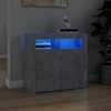 Šoninė spintelė su LED apšvietimu, betono pilka, 80x35x75cm