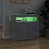 Šoninė spintelė su LED apšvietimu, betono pilka, 80x35x75cm