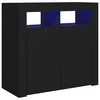 Šoninė spintelė su LED apšvietimu, juodos spalvos, 80x35x75cm