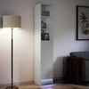 Šoninė spintelė su LED, balta, 36x32,5x200cm, apdirbta mediena
